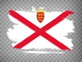 Flag of Jersey brush stroke background. Flag Bailiwick of Jersey on transparent background for your design