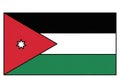 Flag of Jordan featuring three horizontal stripes: black, white, and Royalty Free Stock Photo
