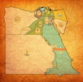 flag of Kafr El Sheikh on map of Egypt Governorates Royalty Free Stock Photo