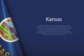 flag Kansas, state of United States, isolated on background with copyspace Royalty Free Stock Photo
