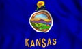 Flag kansas state US state symbol Royalty Free Stock Photo