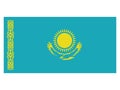 Flag of Kazakhstan on white background Royalty Free Stock Photo