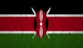 Flag of Kenya with the effect of crumpled paper and grunge Royalty Free Stock Photo