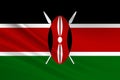 Flag of Kenya Fabric texture of the flag of Kenya Royalty Free Stock Photo