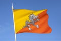 Flag of the Kingdom of Bhutan Royalty Free Stock Photo