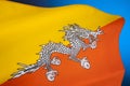Flag of The Kingdom of Bhutan Royalty Free Stock Photo