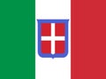 Glossy glass Flag of the Kingdom of Sardinia and from 1861 of the Kingdom of Italy 1848-1946