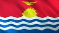 The flag of Kiribati. Shining silk flag of Kiribati. High quality render. 3D illustration