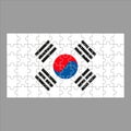 Flag Korea from puzzles on a gray background.