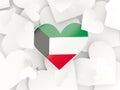 Flag of kuwait, heart shaped stickers