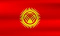 Flag of Kyrgyzstan. Kyrgyz national symbol in official colors. Template icon. Abstract vector background