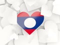 Flag of laos, heart shaped stickers