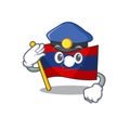 Flag laos Scroll Cartoon mascot style as a Police officer