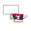 Flag laos Scroll cute cartoon character bring a board