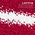 Flag of Latvia. Abstract background of small triangles in the form of colorful crimson and white stripes of the Latvian flag