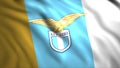 The flag of Lazio football.Motion.The blue emblem of the Italian professional football club from Rome.Use only for