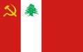 Glossy glass flag of the Lebanese Communist Party