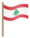 Flag of Lebanon. The fabric is decorated with Lebanese cedar. Political topics. Gradient