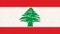 Flag of Lebanon. lebanese flag on fabric surface. Lebanese Republic