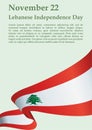 Flag of Lebanon, Lebanese Republic, November 22 - Lebanese Independence Day.