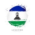 Flag of Lesotho in the shape of a large circle