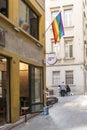 The flag of the LGBT community in the streets of Istanbul.