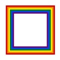 Flag LGBT icon, squared frame. Template design, vector illustration. Love wins. LGBT logo symbol in rainbow colors. Gay Royalty Free Stock Photo