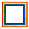 Flag LGBT icon, squared frame. Template design, vector illustration. Love wins. LGBT logo symbol in rainbow colors. Gay Royalty Free Stock Photo