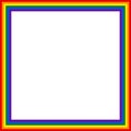 Flag LGBT icon, squared frame. Template design, vector illustration. Love wins. LGBT logo symbol in rainbow colors. Gay Royalty Free Stock Photo