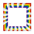 Flag LGBT icon, squared frame. Template design, vector illustration. Love wins. LGBT logo symbol in rainbow colors. Gay pride. Royalty Free Stock Photo