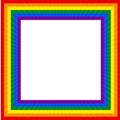 Flag LGBT icon, squared frame. Template design, vector illustration. Love wins. LGBT logo symbol in rainbow colors. Gay pride. Royalty Free Stock Photo