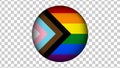 flag of LGBT progress pride rainbow isolated on transparent background original color icon.