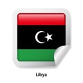 Flag of Libia. Round glossy sticker Royalty Free Stock Photo