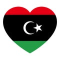 flag of Libya in form of heart symbol of love Royalty Free Stock Photo