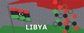 Flag of Libya with raised fists. National day or Independence day design for Libyan celebration.