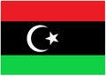 The flag of Libya with three horizontal bands of red green black and a white crescent moon and tilted five pointed star Royalty Free Stock Photo