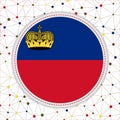 Flag of Liechtenstein with network background.