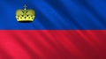 The flag of Liechtenstein. Shining silk flag of Liechtenstein. High quality render. 3D illustration