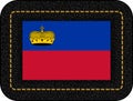 Flag of Liechtenstein. Vector Icon on Black Leather Backdrop