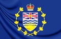 Flag of Lieutenant-Governor of British Columbia, Canada. 3D Illustration.