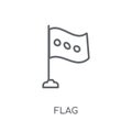 Flag linear icon. Modern outline Flag logo concept on white back