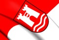 Flag of Linz, Austria. Royalty Free Stock Photo
