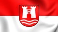 Flag of Linz City, Austria. Royalty Free Stock Photo