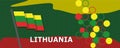 Flag of Lithuania with raised fists. National day or Independence day design for Lithuanian celebration