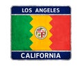 Flag of Los Angeles in California - USA