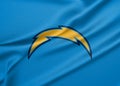 Flag Los Angeles Chargers, flag of American football team Los Angeles Chargers, fabric flag Los Angeles Chargers, 3D work and 3D