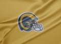Flag Los Angeles Rams, flag of American football team Los Angeles Rams, fabric flag Los Angeles Rams, 3D work and 3D image.