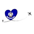 Flag Louisiana Love Romantic travel Airplane air plane Aircraft Aeroplane flying fly jet airline line path vector fun