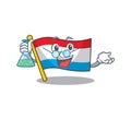 Flag luxembourg as a funny Professor cartoon character holding glass tube