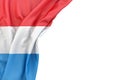 Flag of Luxembourg in the corner on white background. 3D rendering. Isolated Royalty Free Stock Photo